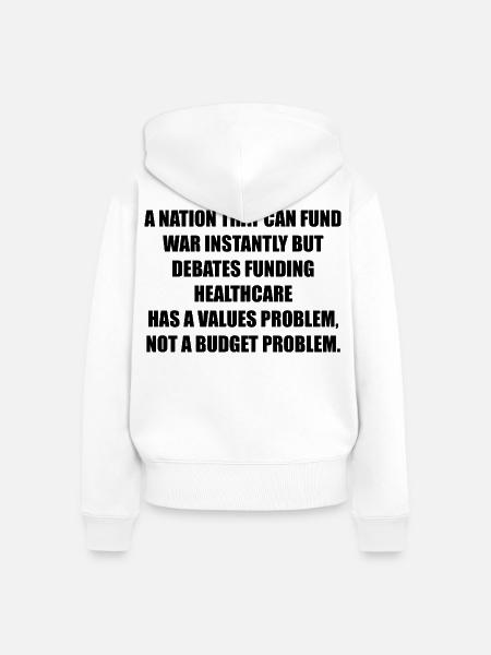 NATIONS OF WAR - Frauen Premium Bio Zip Hoodie - Weiß