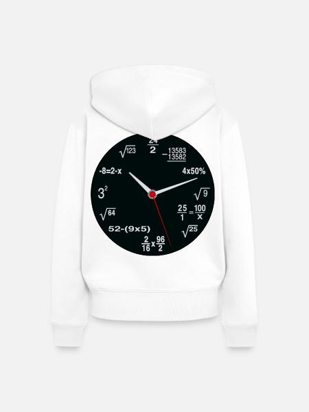 Mathe-Nerd – Die etwas andere Uhr - Frauen Premium Bio Zip Hoodie - Weiß