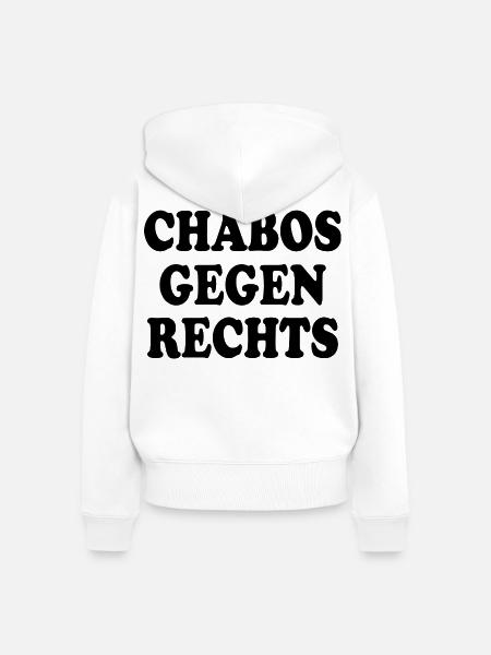 Chabos gegen rechts - Frauen Premium Bio Zip Hoodie - Weiß