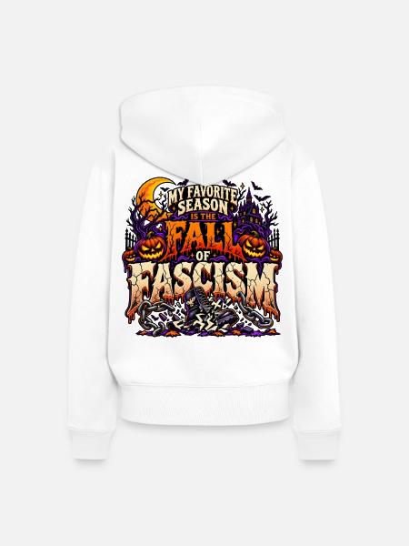 Unheimlicher Fall des Faschismus - Frauen Premium Bio Zip Hoodie - Weiß