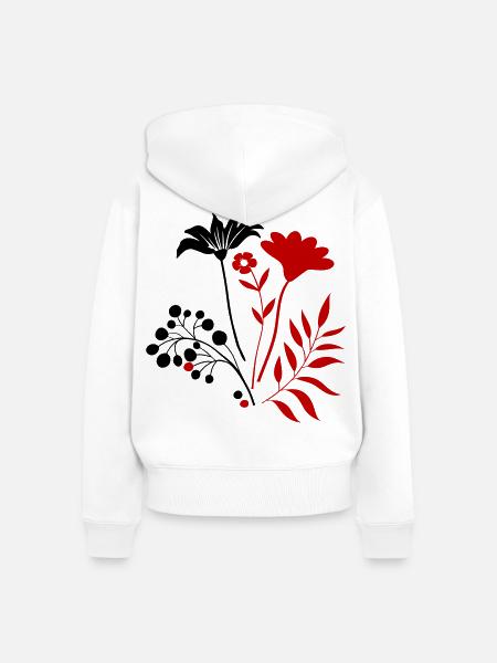 Blumenstrauß  - Frauen Premium Bio Zip Hoodie - Weiß