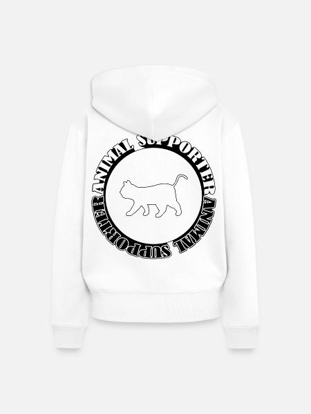 animal_supporter - Frauen Premium Bio Zip Hoodie - Weiß