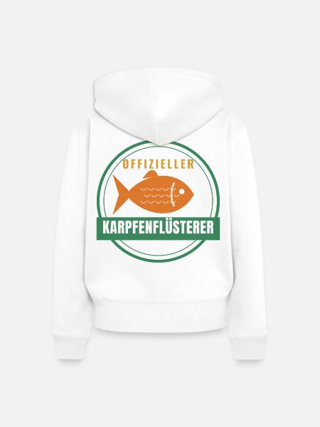 Offizieller Karpfenflüsterer – Karpfenangler - Frauen Premium Bio Zip Hoodie - Weiß