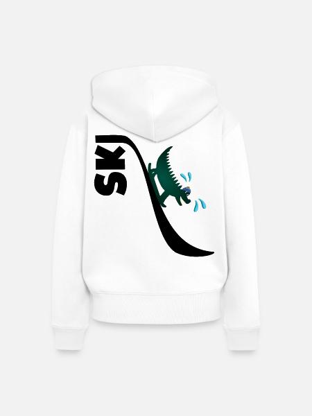 Krokodilski, Kinder-Snowboarden - Frauen Premium Bio Zip Hoodie - Weiß