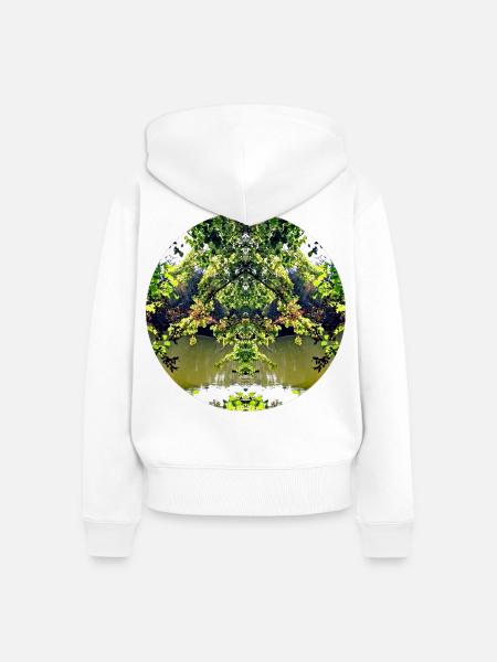 Natur Mandala  - Frauen Premium Bio Zip Hoodie - Weiß