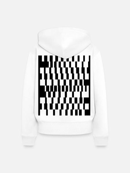 Geometrische Quadrate-Muster - Frauen Premium Bio Zip Hoodie - Weiß
