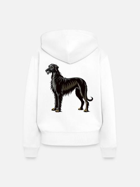Irischer Wolfshund stehend - Frauen Premium Bio Zip Hoodie - Weiß