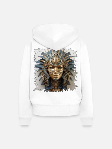 Goldene Maske der Steampunk-Königin Osiris - Frauen Premium Bio Zip Hoodie - Weiß