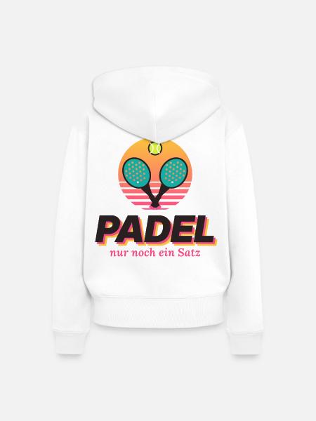 Padel Sunset Retro - Frauen Premium Bio Zip Hoodie - Weiß