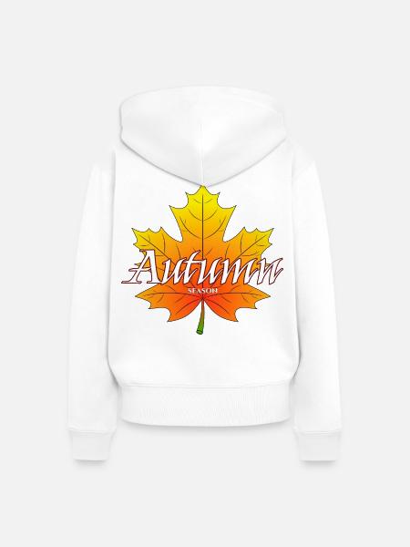 Autumn Season - Herbstglatt Design - Frauen Premium Bio Zip Hoodie - Weiß