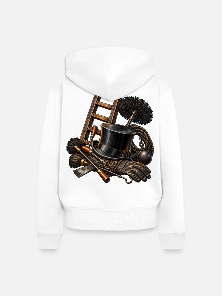 Schornsteinfeger – Werkzeug und Handwerkskunst - Frauen Premium Bio Zip Hoodie - Weiß