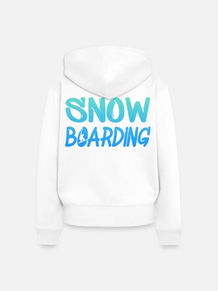 Snowboarden  - Frauen Premium Bio Zip Hoodie - Weiß