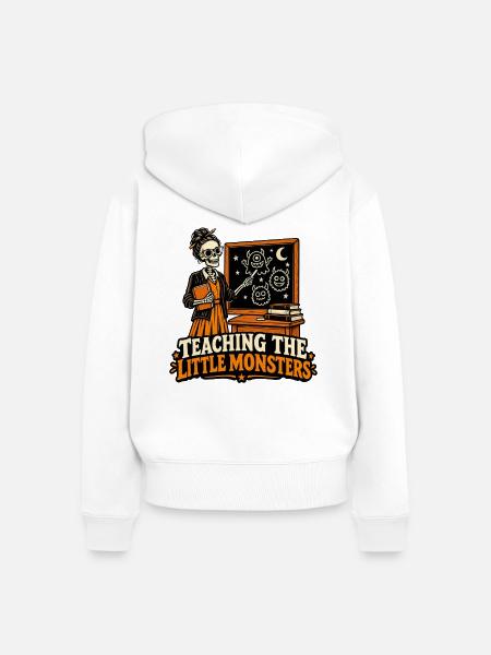 Die kleinen Monster unterrichten - Frauen Premium Bio Zip Hoodie - Weiß