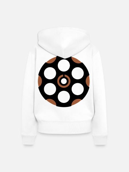Revolver Trommel Grafik - Frauen Premium Bio Zip Hoodie - Weiß