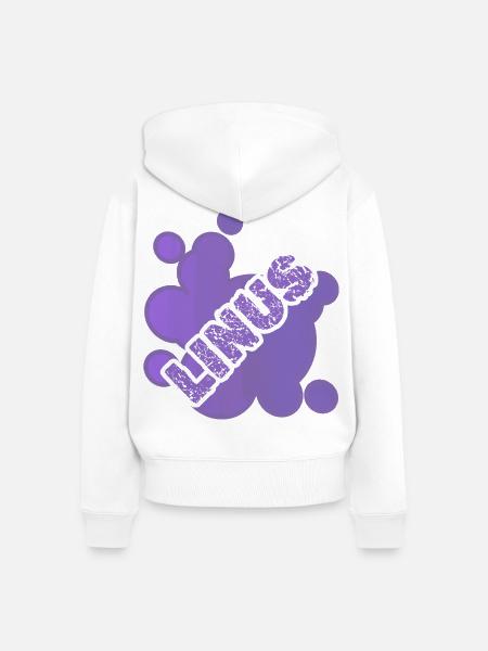 Tier Linus - Frauen Premium Bio Zip Hoodie - Weiß