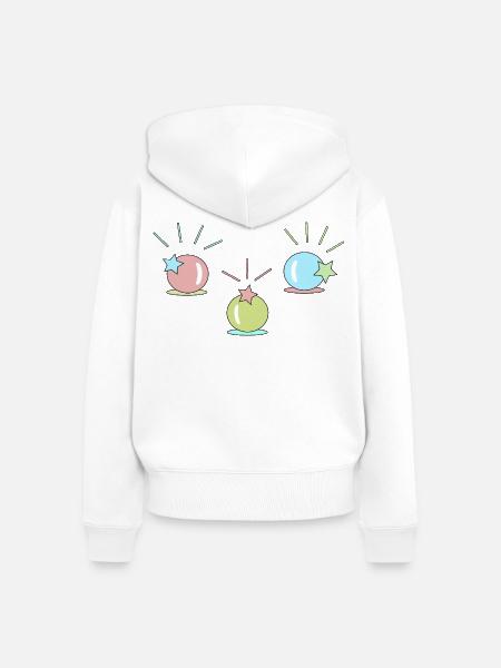 Pastell Kugelparty - Frauen Premium Bio Zip Hoodie - Weiß