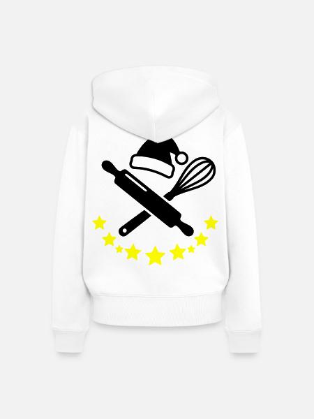 Weihnachts Baecker Logo - Frauen Premium Bio Zip Hoodie - Weiß