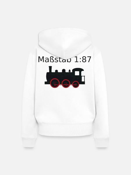 Maßstab 1:87 - Modelleisenbahn H0 Geschenk - Frauen Premium Bio Zip Hoodie - Weiß