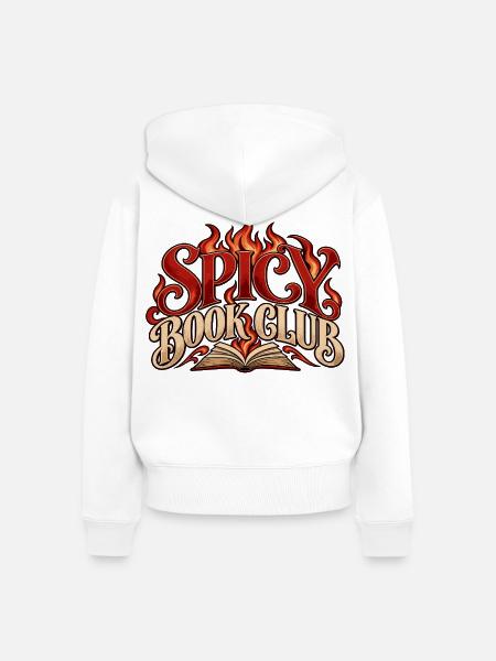 Spicy Book Club Flames - Frauen Premium Bio Zip Hoodie - Weiß
