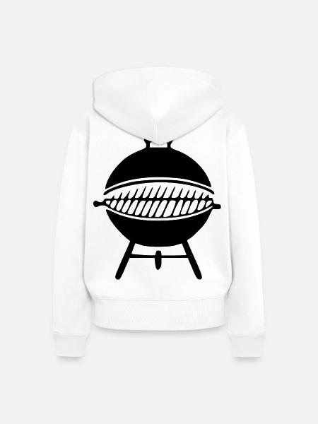 Grill Kugelgrill Grillmeister Schürze Geschenk - Frauen Premium Bio Zip Hoodie - Weiß