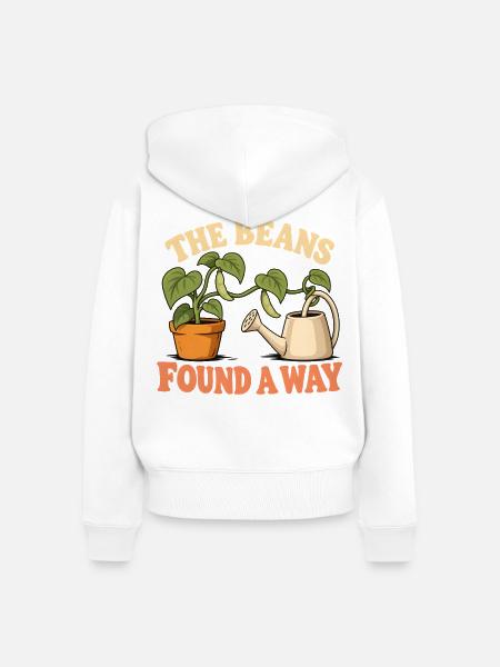 Die Bohnen finden einen Weg - Frauen Premium Bio Zip Hoodie - Weiß