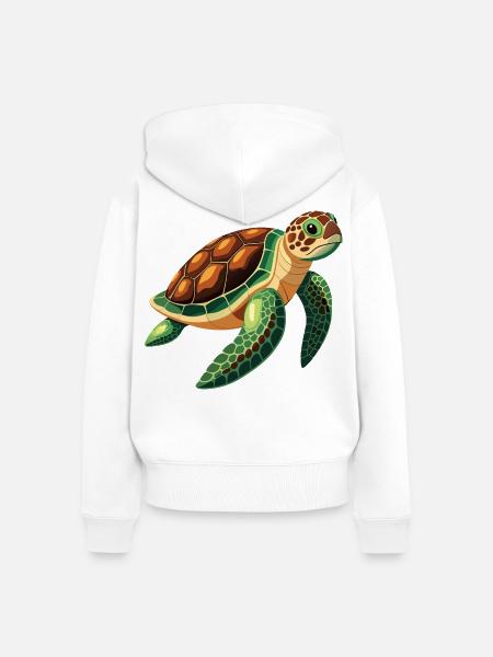 Meeresschildkröte - Frauen Premium Bio Zip Hoodie - Weiß