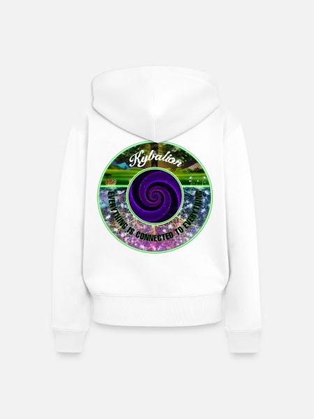 Kybalion-Spirale der Verbindung Lila - Frauen Premium Bio Zip Hoodie - Weiß