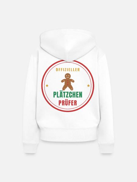 Offizieller Plätzchen-Prüfer – Weihnachten - Frauen Premium Bio Zip Hoodie - Weiß