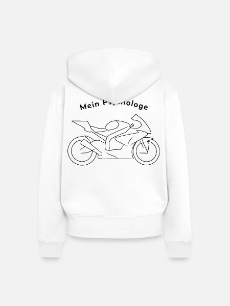 Mein Psychologe - Motorrad - Frauen Premium Bio Zip Hoodie - Weiß