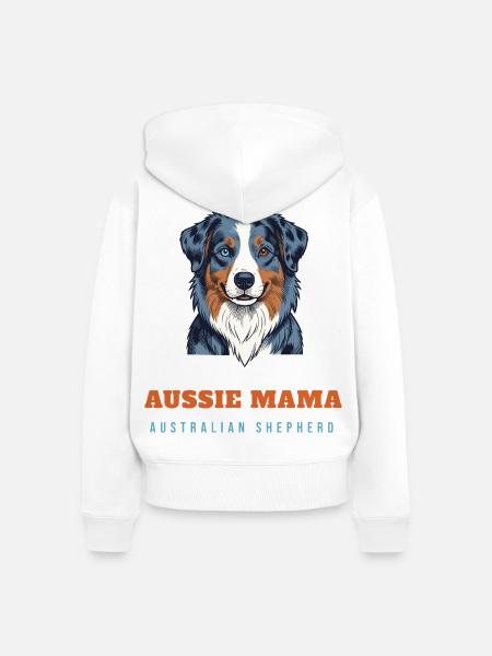 Aussie Mama – Australian Shepherd Hundemama - Frauen Premium Bio Zip Hoodie - Weiß