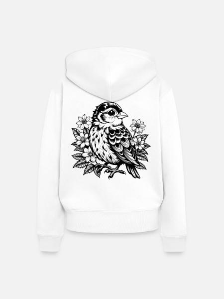 Spatz - Frauen Premium Bio Zip Hoodie - Weiß