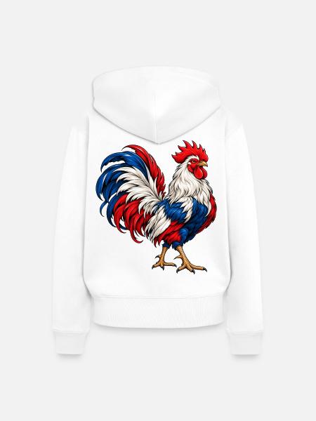 Stolzer Gallischer Hahn - Frankreich Nationaltier  - Frauen Premium Bio Zip Hoodie - Weiß