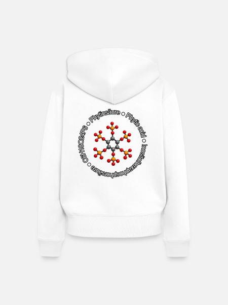 Phytinsäure Molekül - Frauen Premium Bio Zip Hoodie - Weiß