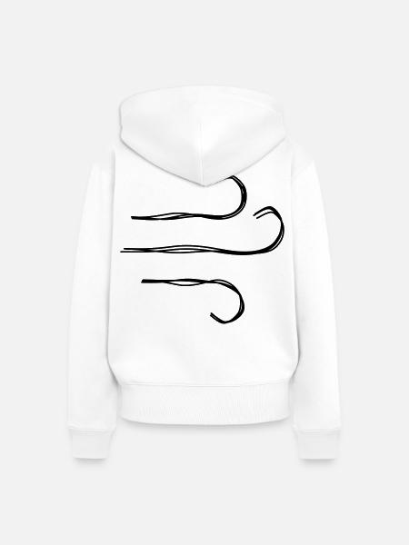 Wind handgezeichnet - Frauen Premium Bio Zip Hoodie - Weiß