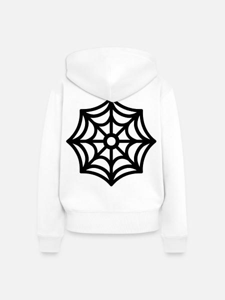 Spinnennetz - Frauen Premium Bio Zip Hoodie - Weiß
