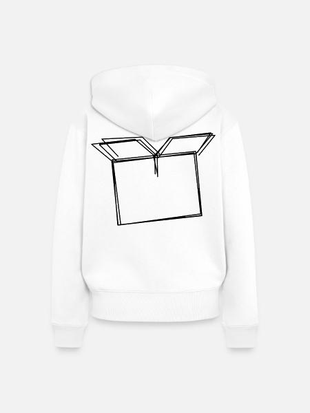 Umzugskarton handgezeichnet - Frauen Premium Bio Zip Hoodie - Weiß