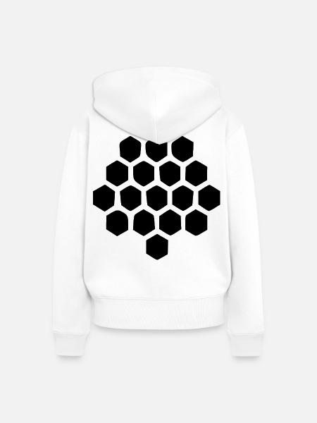 Geometrisches Bienenwabe Imker Geschenk - Frauen Premium Bio Zip Hoodie - Weiß