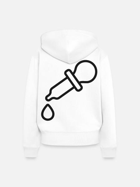 Labor-Dropper-Linien-Symbol - Frauen Premium Bio Zip Hoodie - Weiß