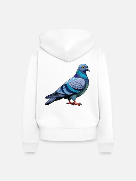 Taubenvogel - Frauen Premium Bio Zip Hoodie - Weiß