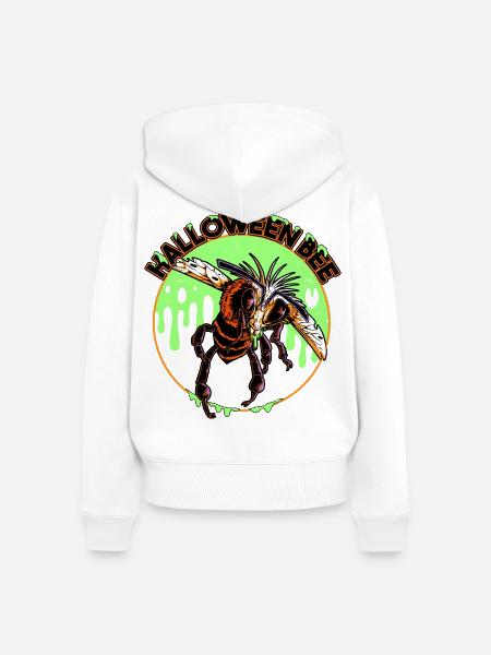 Halloween Bee - Frauen Premium Bio Zip Hoodie - Weiß