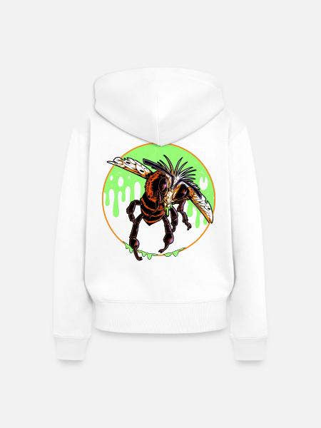 Halloween Bee (Version ohne Text) - Frauen Premium Bio Zip Hoodie - Weiß