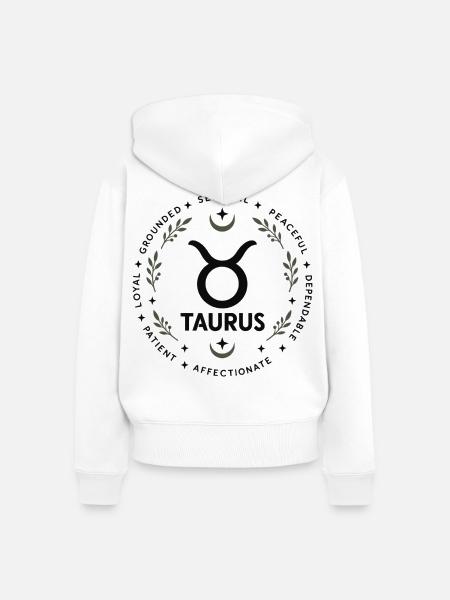 Stier-Tierkreis-Astrologie-Horoskop-Stiersymbol - Frauen Premium Bio Zip Hoodie - Weiß