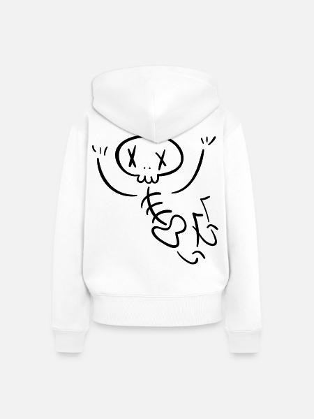 Skelett Design – Gruselig & Cool - Frauen Premium Bio Zip Hoodie - Weiß