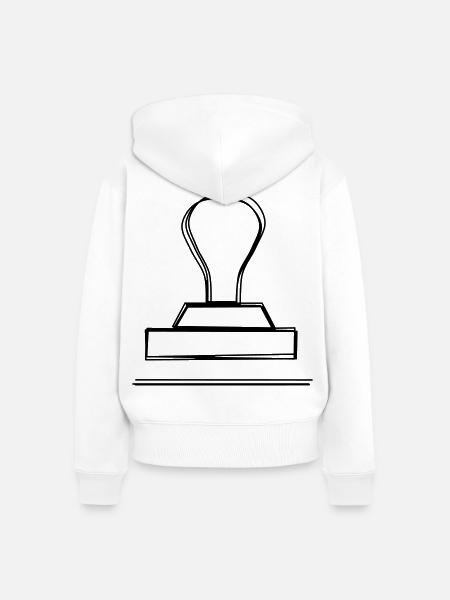 Stempel handgezeichnet - Frauen Premium Bio Zip Hoodie - Weiß