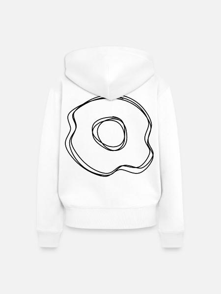 Spiegelei handgezeichnet - Frauen Premium Bio Zip Hoodie - Weiß