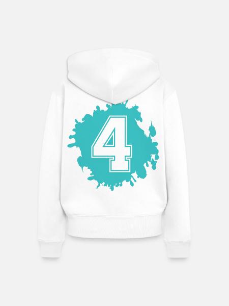 Vierer-Splash Kunstprint - Frauen Premium Bio Zip Hoodie - Weiß
