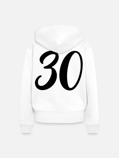 30 - Frauen Premium Bio Zip Hoodie - Weiß