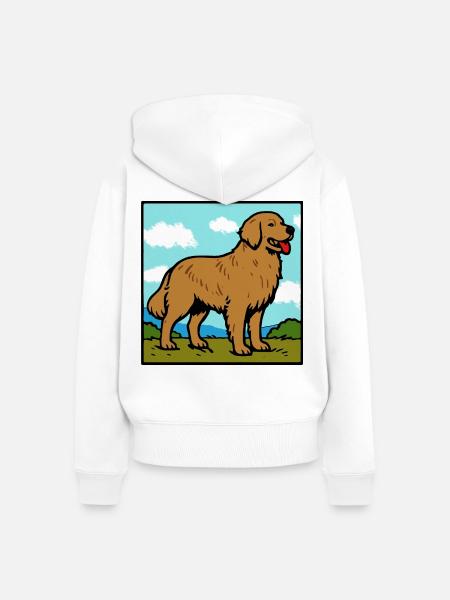 Golden Retriever - Frauen Premium Bio Zip Hoodie - Weiß