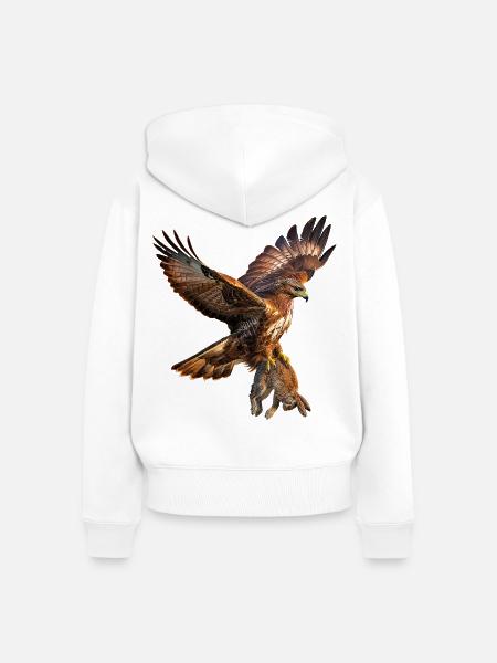 Steinadler - Frauen Premium Bio Zip Hoodie - Weiß