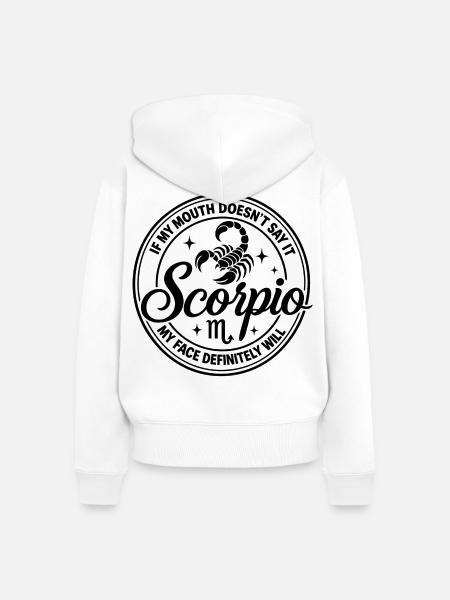 Skorpion-Sternbild-Sternbild Astrologie - Frauen Premium Bio Zip Hoodie - Weiß